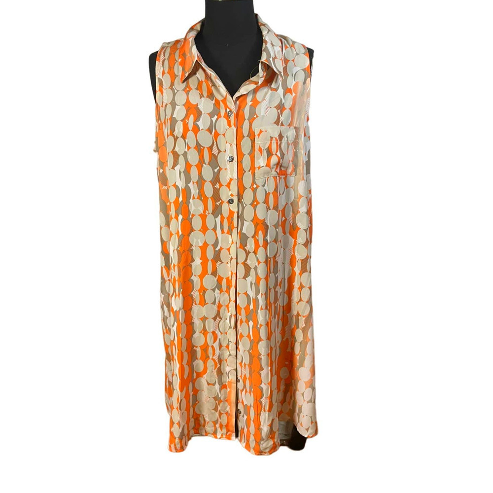 VTG Aline, button front sleeveless shift dress. EUC, Sz 10P. Silky lightweight